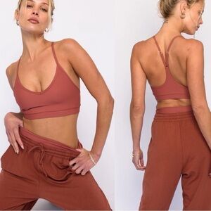 Skatie Zero Racerback Sports Bra in “Dune” Terra Cotta Color
